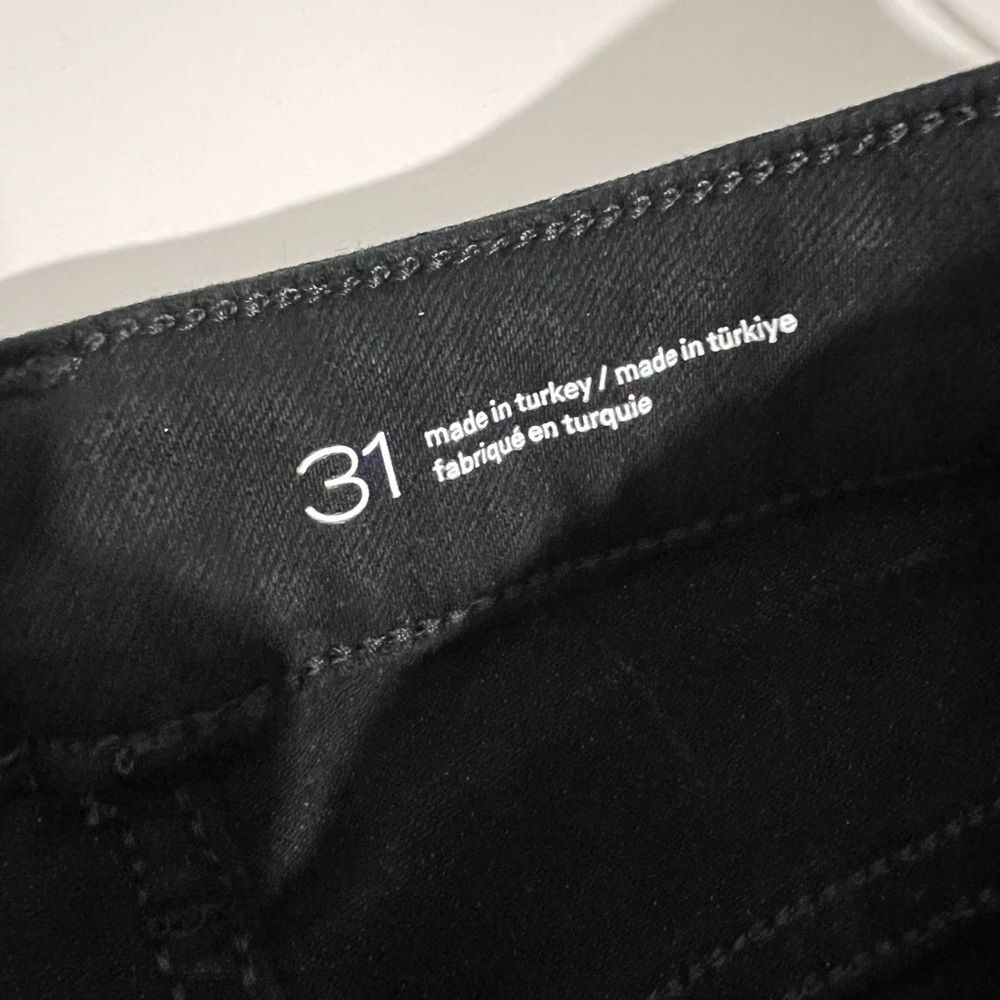 Anthropologie Pilcro Women's Yaya Coated Mid- Rise Crop Flare Jeans Black Sz 31 - Picture 11 of 15